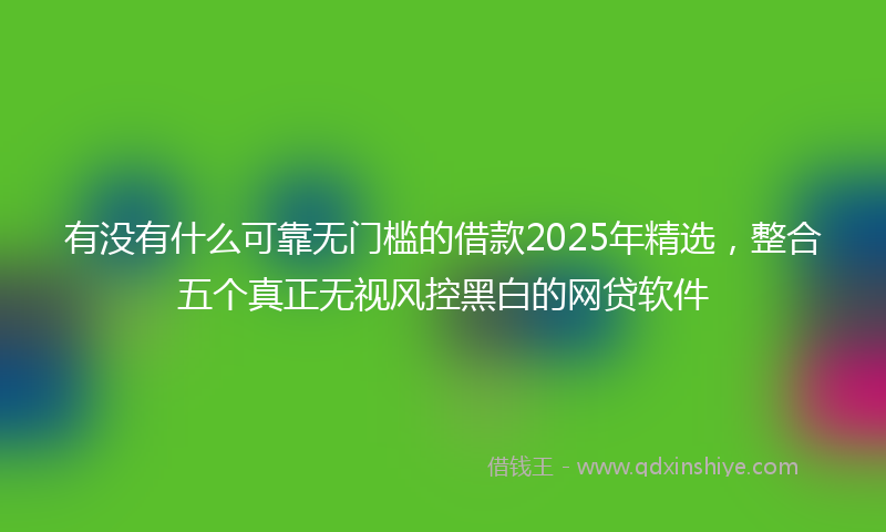 有没有什么可靠无门槛的借款2025年精选，整合五个真正无视风控黑白的网贷软件