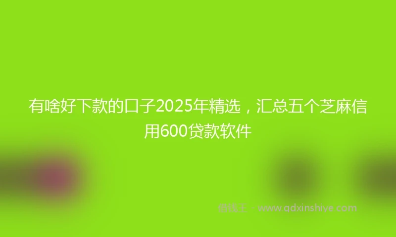 有啥好下款的口子2025年精选，汇总五个芝麻信用600贷款软件