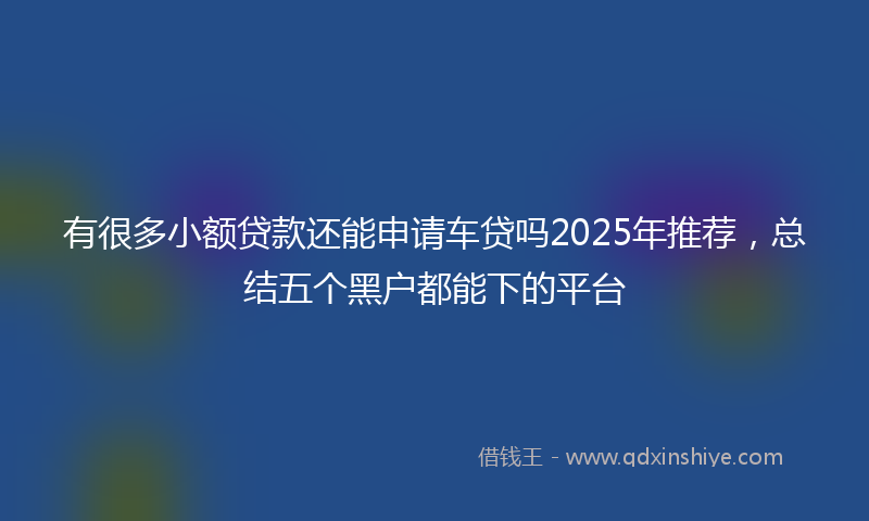 有很多小额贷款还能申请车贷吗2025年推荐，总结五个黑户都能下的平台