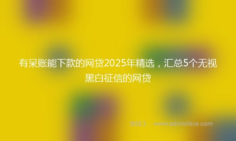 有呆账能下款的网贷2025年精选，汇总5个无视黑白征信的网贷