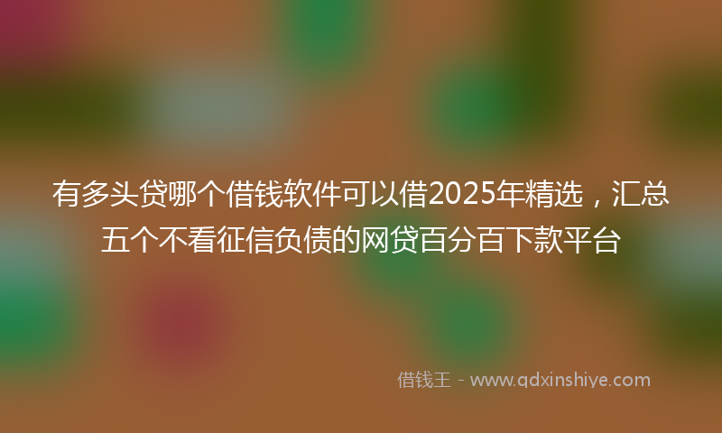 有多头贷哪个借钱软件可以借2025年精选，汇总五个不看征信负债的网贷百分百下款平台