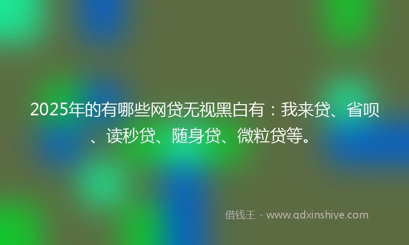 2025年的有哪些网贷无视黑白有：我来贷、省呗、读秒贷、随身贷、微粒贷等。