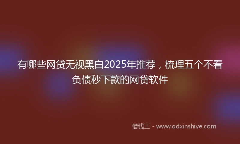 有哪些网贷无视黑白2025年推荐，梳理五个不看负债秒下款的网贷软件