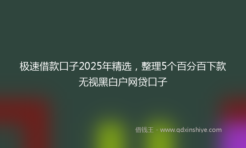 极速借款口子2025年精选，整理5个百分百下款无视黑白户网贷口子