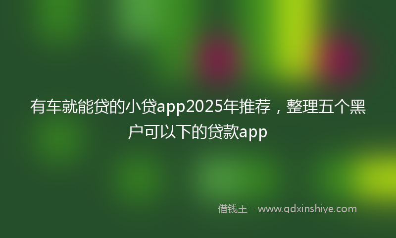 有车就能贷的小贷app2025年推荐，整理五个黑户可以下的贷款app