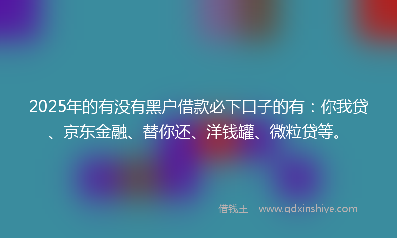 2025年的有没有黑户借款必下口子的有：你我贷、京东金融、替你还、洋钱罐、微粒贷等。