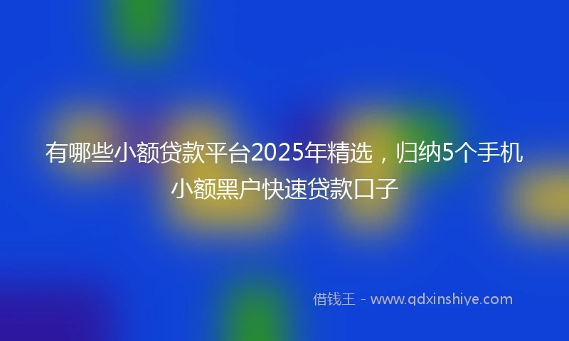 有哪些小额贷款平台2025年精选，归纳5个手机小额黑户快速贷款口子