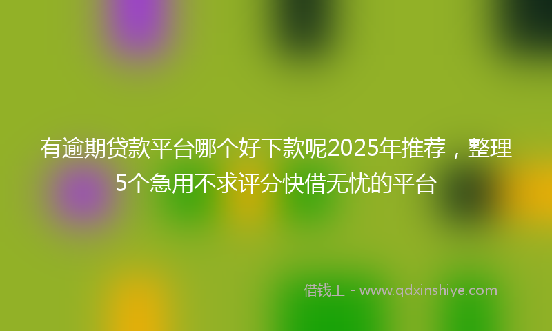 有逾期贷款平台哪个好下款呢2025年推荐，整理5个急用不求评分快借无忧的平台