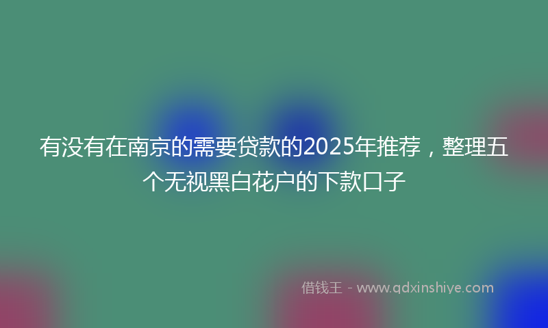 有没有在南京的需要贷款的2025年推荐，整理五个无视黑白花户的下款口子