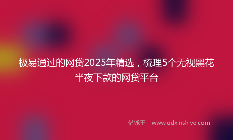 极易通过的网贷2025年精选，梳理5个无视黑花半夜下款的网贷平台