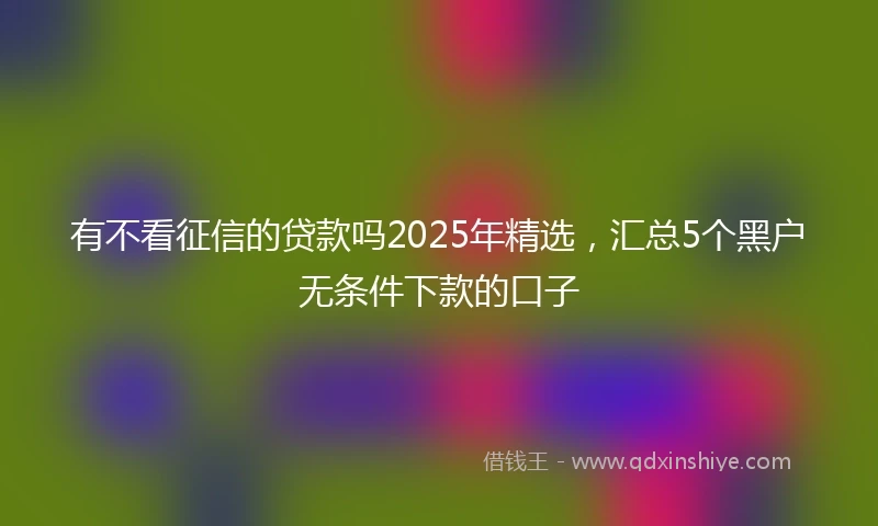 有不看征信的贷款吗2025年精选，汇总5个黑户无条件下款的口子
