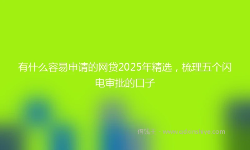 有什么容易申请的网贷2025年精选，梳理五个闪电审批的口子