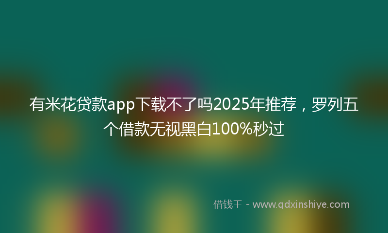 有米花贷款app下载不了吗2025年推荐，罗列五个借款无视黑白100%秒过