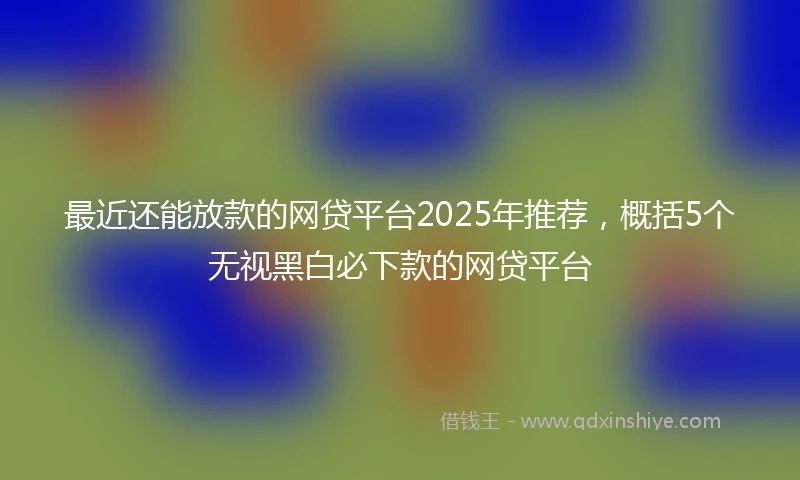 最近还能放款的网贷平台2025年推荐，概括5个无视黑白必下款的网贷平台