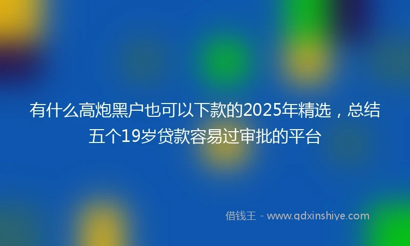 有什么高炮黑户也可以下款的2025年精选，总结五个19岁贷款容易过审批的平台