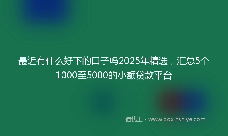最近有什么好下的口子吗2025年精选，汇总5个1000至5000的小额贷款平台