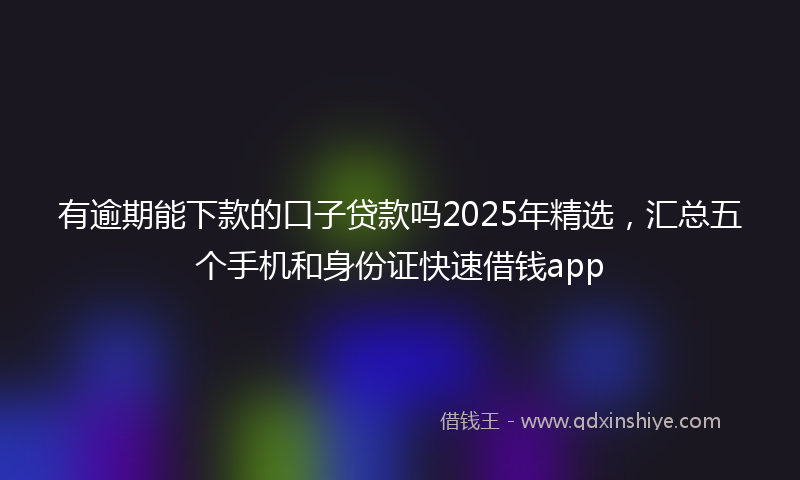 有逾期能下款的口子贷款吗2025年精选，汇总五个手机和身份证快速借钱app