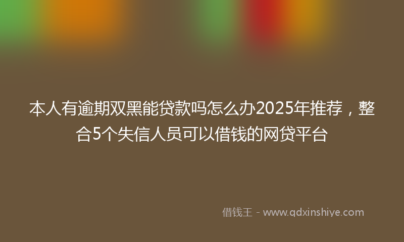 本人有逾期双黑能贷款吗怎么办2025年推荐，整合5个失信人员可以借钱的网贷平台
