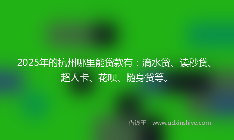 2025年的杭州哪里能贷款有：滴水贷、读秒贷、超人卡、花呗、随身贷等。