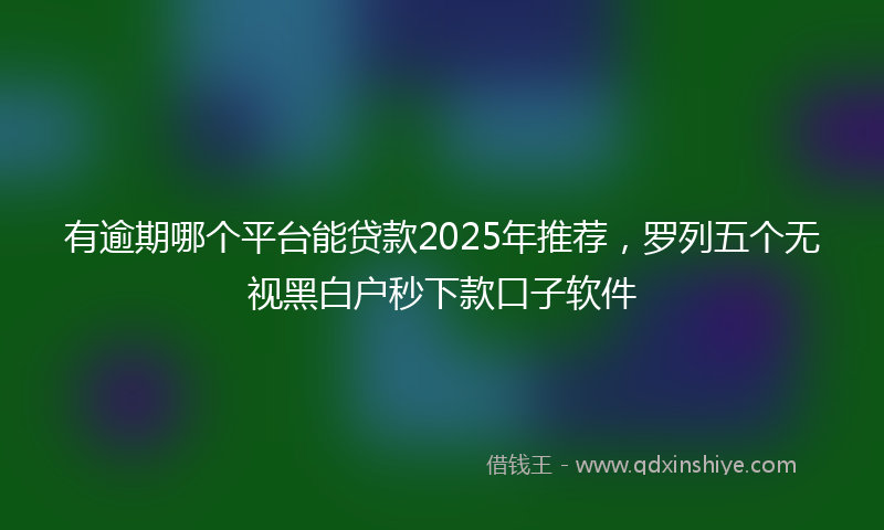 有逾期哪个平台能贷款2025年推荐，罗列五个无视黑白户秒下款口子软件