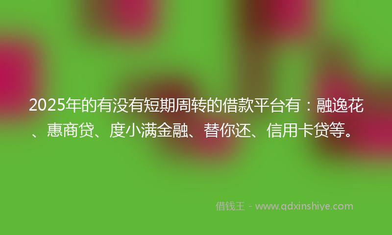 2025年的有没有短期周转的借款平台有：融逸花、惠商贷、度小满金融、替你还、信用卡贷等。