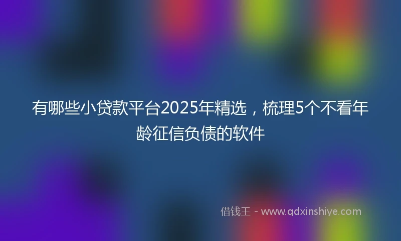 有哪些小贷款平台2025年精选，梳理5个不看年龄征信负债的软件