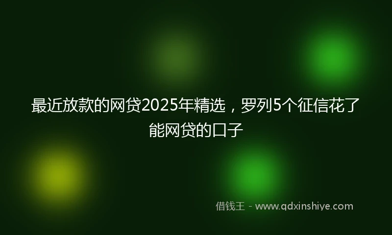 最近放款的网贷2025年精选,罗列5个征信花了能网贷的口子