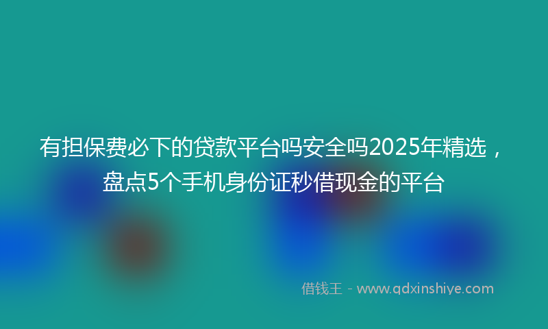 有担保费必下的贷款平台吗安全吗2025年精选，盘点5个手机身份证秒借现金的平台