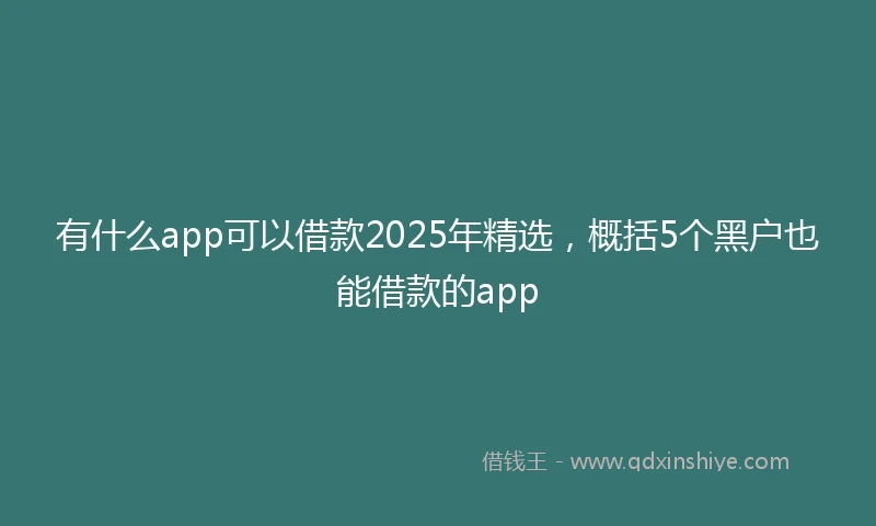 有什么app可以借款2025年精选，概括5个黑户也能借款的app