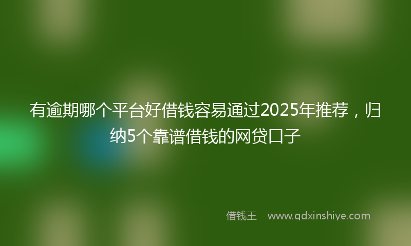 有逾期哪个平台好借钱容易通过2025年推荐，归纳5个靠谱借钱的网贷口子