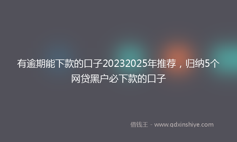 有逾期能下款的口子20232025年推荐，归纳5个网贷黑户必下款的口子
