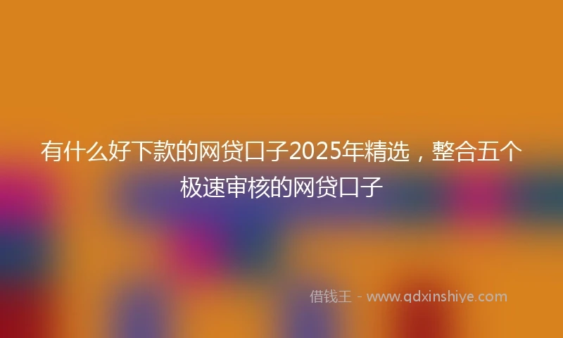 有什么好下款的网贷口子2025年精选，整合五个极速审核的网贷口子