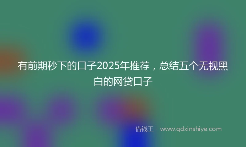 有前期秒下的口子2025年推荐，总结五个无视黑白的网贷口子