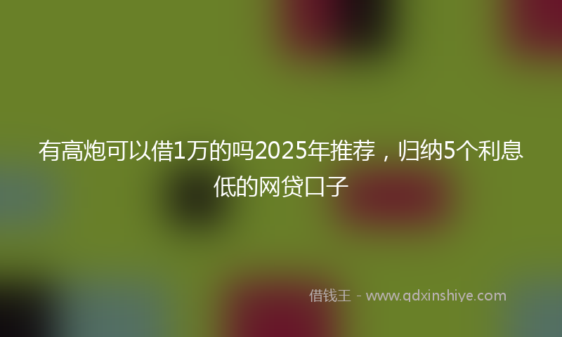 有高炮可以借1万的吗2025年推荐，归纳5个利息低的网贷口子