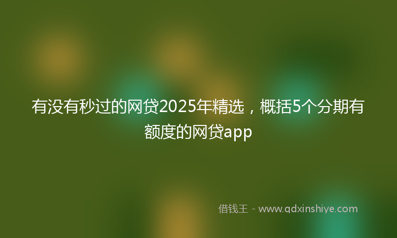 有没有秒过的网贷2025年精选，概括5个分期有额度的网贷app