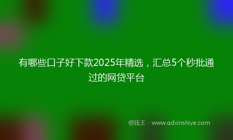 有哪些口子好下款2025年精选，汇总5个秒批通过的网贷平台