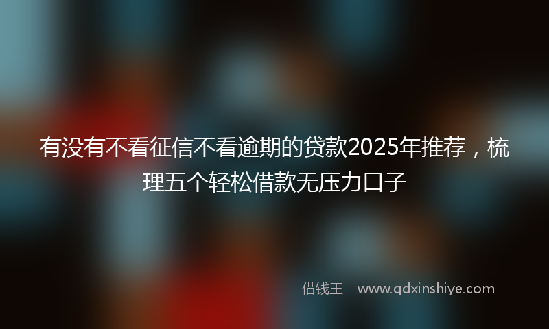 有没有不看征信不看逾期的贷款2025年推荐，梳理五个轻松借款无压力口子