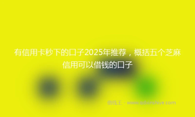 有信用卡秒下的口子2025年推荐，概括五个芝麻信用可以借钱的口子