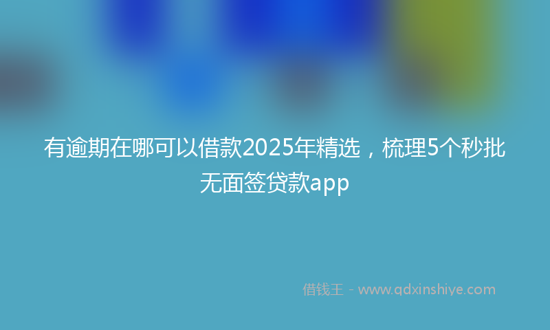 有逾期在哪可以借款2025年精选，梳理5个秒批无面签贷款app