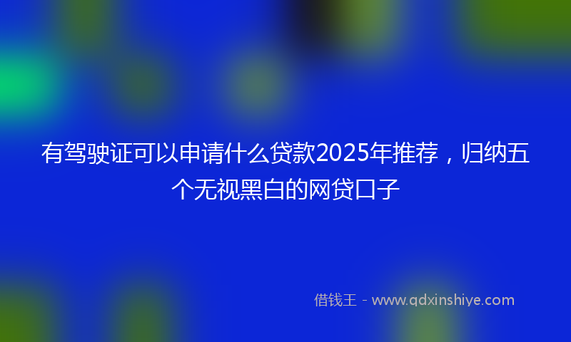 有驾驶证可以申请什么贷款2025年推荐，归纳五个无视黑白的网贷口子