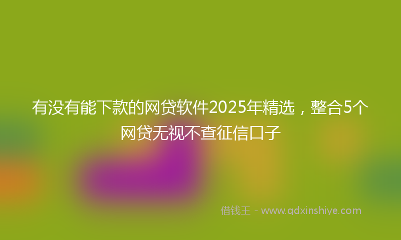 有没有能下款的网贷软件2025年精选，整合5个网贷无视不查征信口子