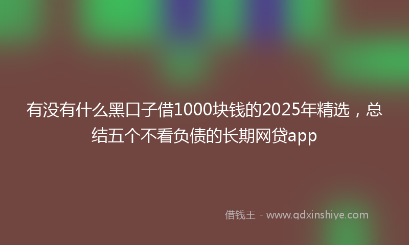 有没有什么黑口子借1000块钱的2025年精选，总结五个不看负债的长期网贷app