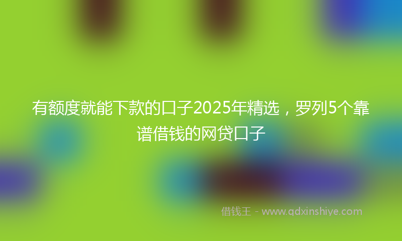 有额度就能下款的口子2025年精选，罗列5个靠谱借钱的网贷口子