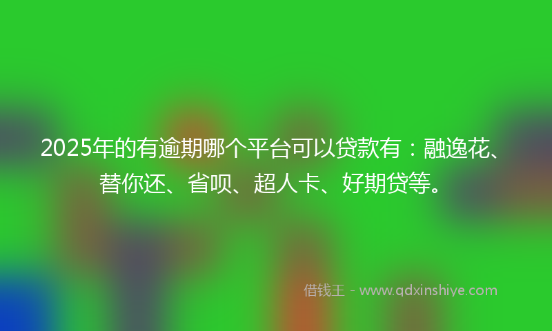 2025年的有逾期哪个平台可以贷款有：融逸花、替你还、省呗、超人卡、好期贷等。