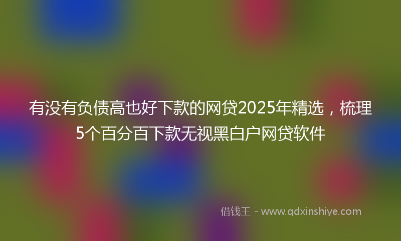 有没有负债高也好下款的网贷2025年精选，梳理5个百分百下款无视黑白户网贷软件
