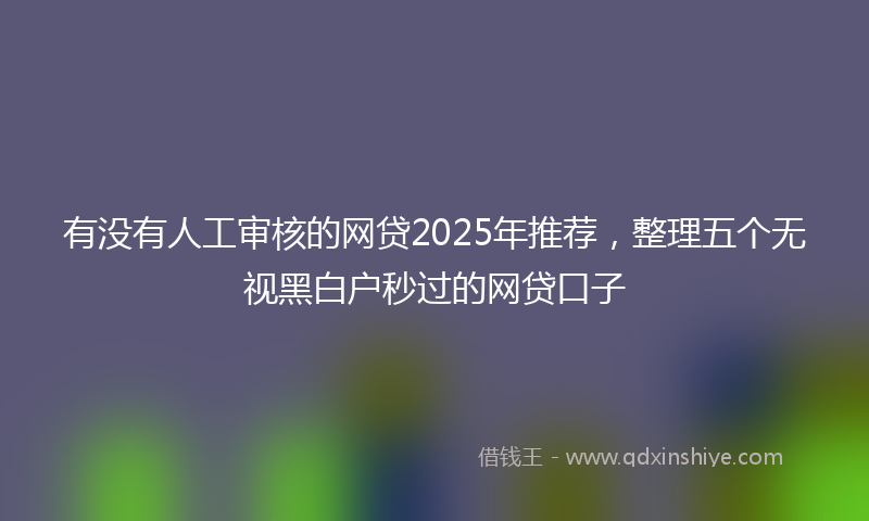 有没有人工审核的网贷2025年推荐，整理五个无视黑白户秒过的网贷口子