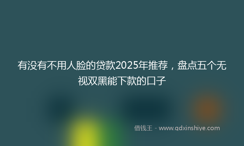 有没有不用人脸的贷款2025年推荐，盘点五个无视双黑能下款的口子
