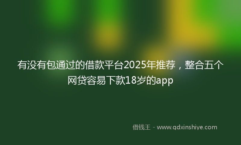 有没有包通过的借款平台2025年推荐，整合五个网贷容易下款18岁的app
