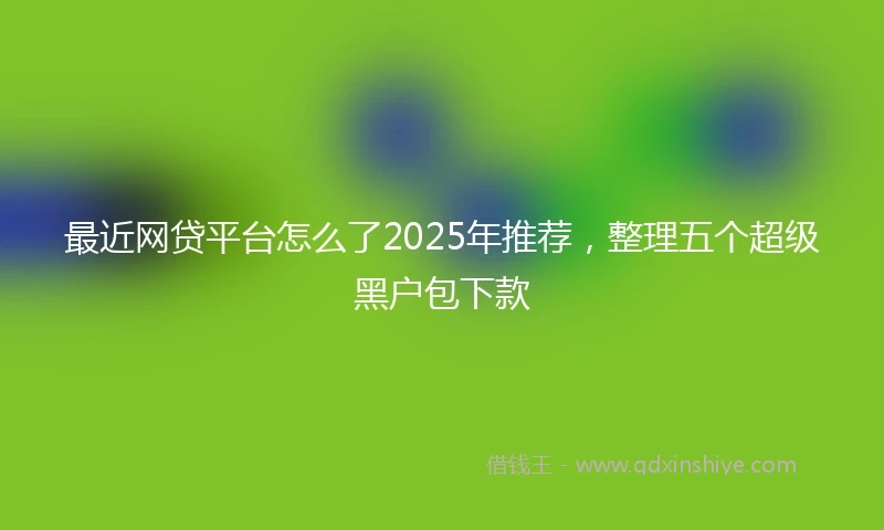 最近网贷平台怎么了2025年推荐,整理五个超级黑户包下款