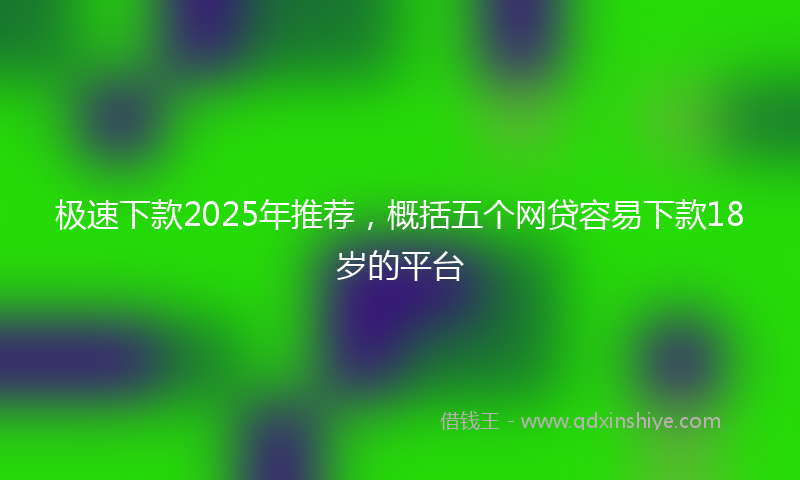 极速下款2025年推荐，概括五个网贷容易下款18岁的平台